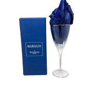 Waterford Marquis Claria Gold Crystal Goblet Gold Rim w/ Box Wedding Holiday